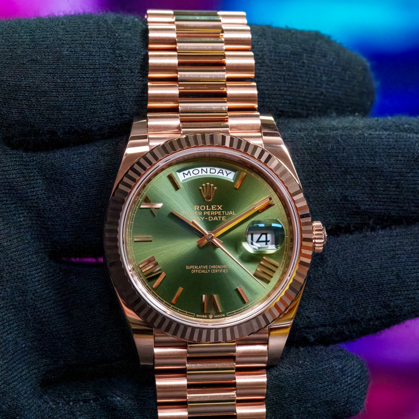 Rolex Day-Date Olive Rose Gold - 228235