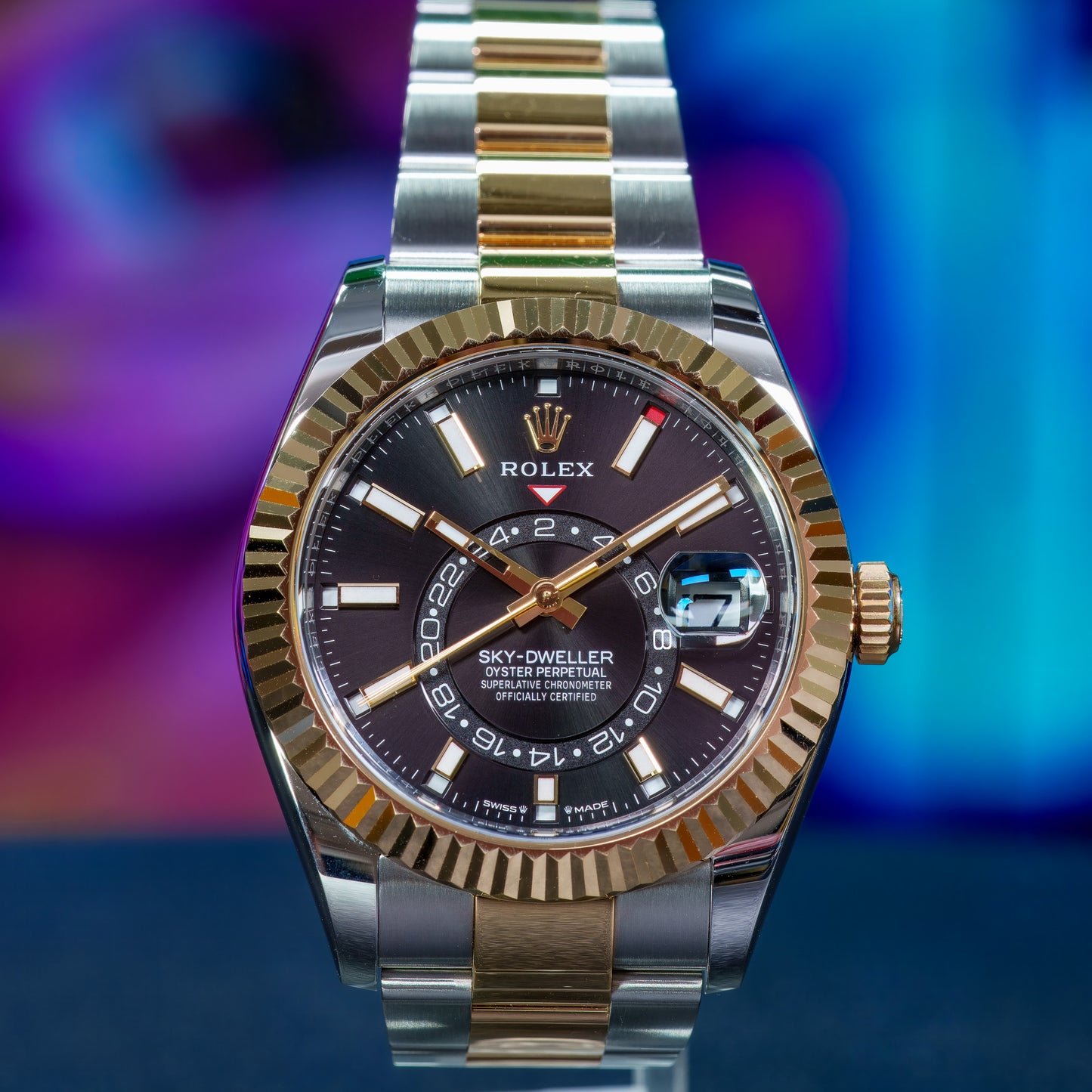Rolex Sky-Dweller Black Dial Two Tone Gold - 336933