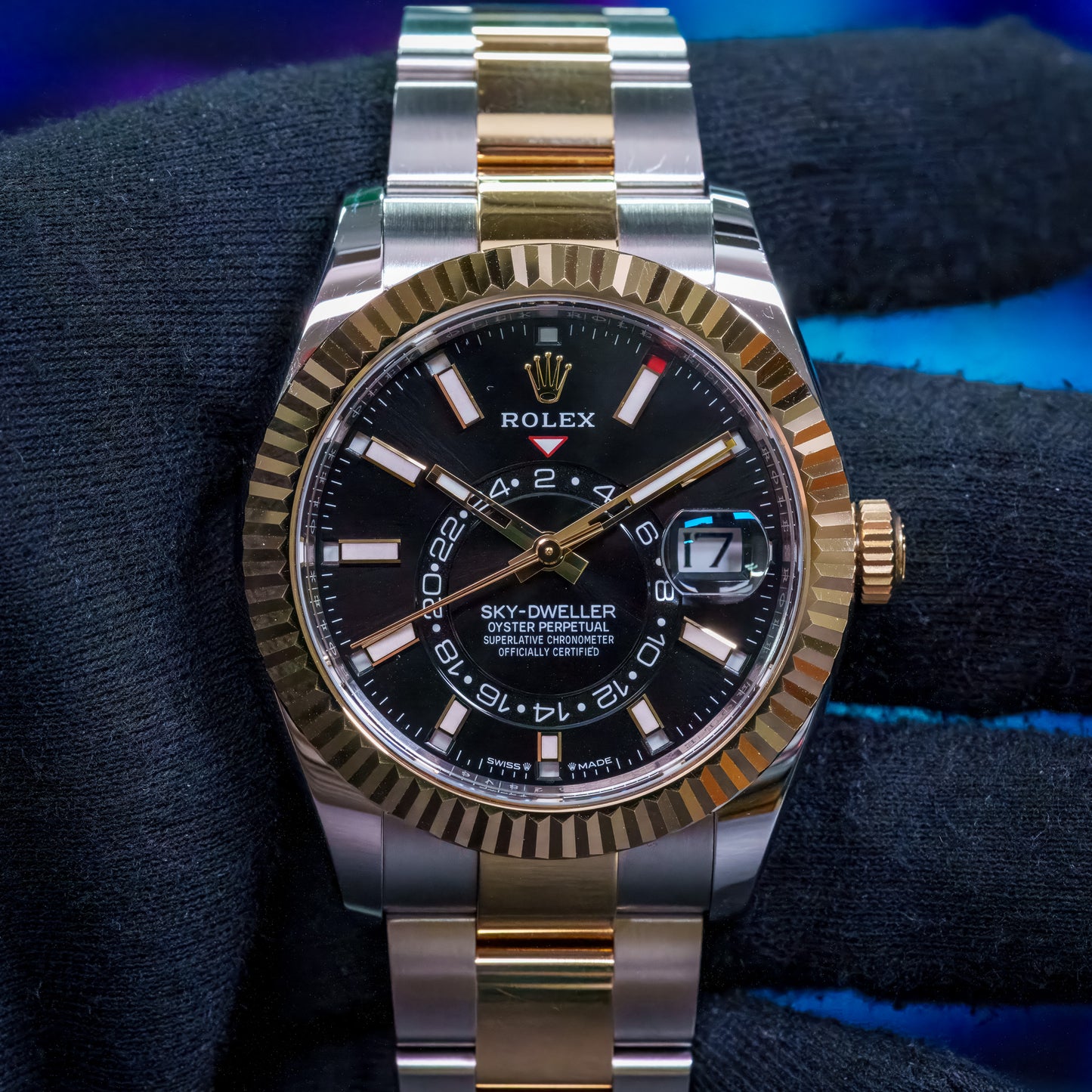 Rolex Sky-Dweller Black Dial Two Tone Gold - 336933