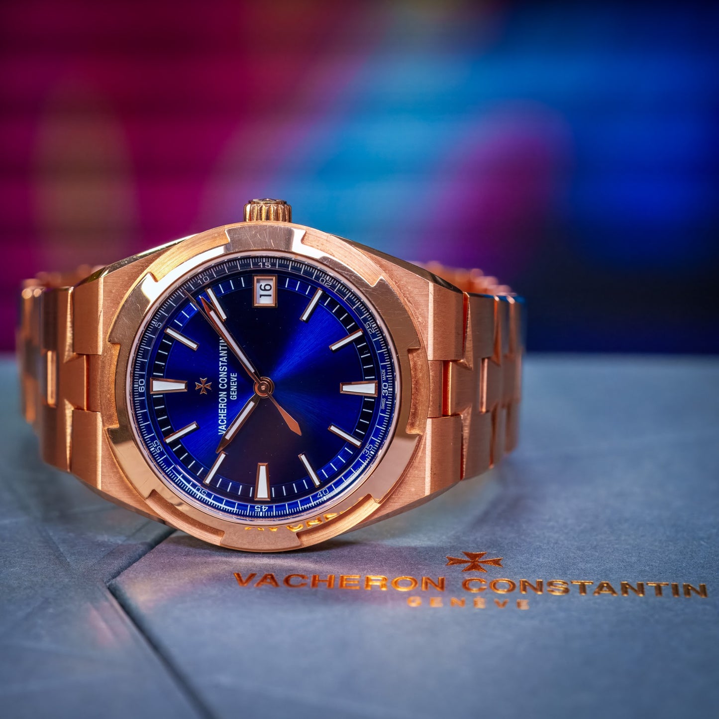 VC Overseas RG Blue Dial - 4520V/210R-B705