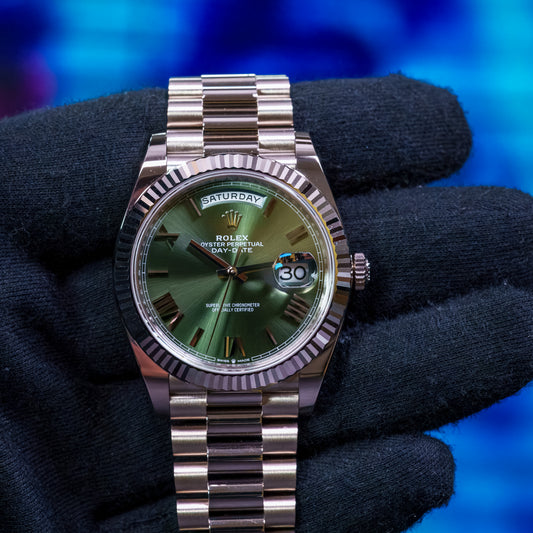 Rolex Day Date White Gold With Olive Dial 228239