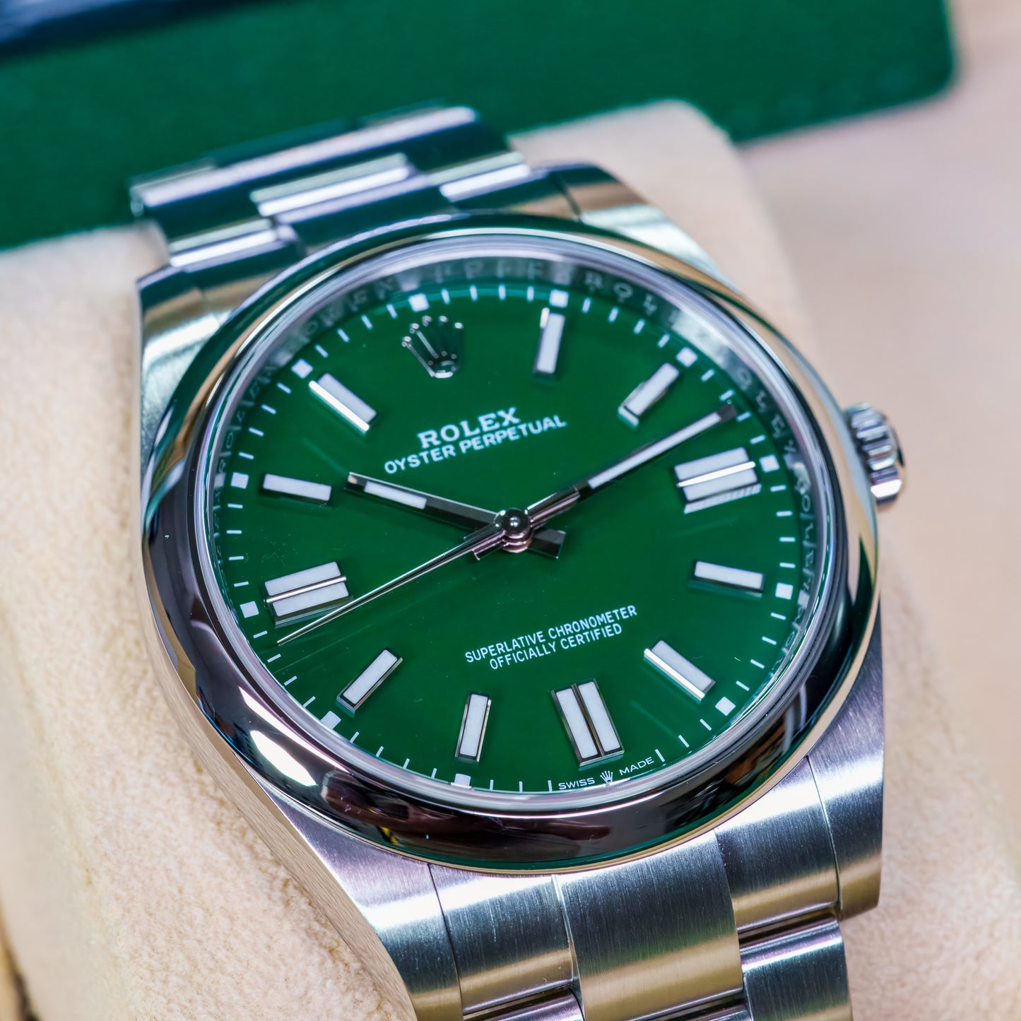 Rolex Oyster Perpetual Green Dial - 124300