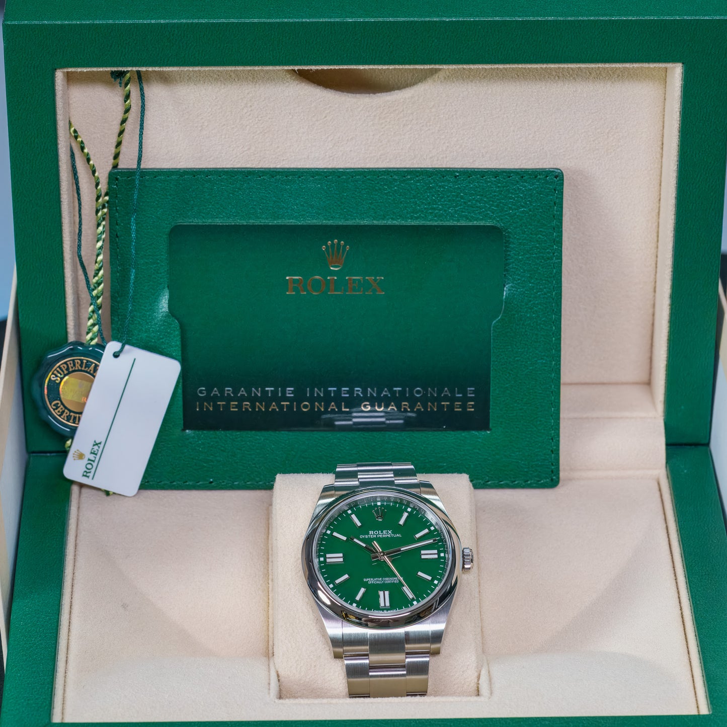 Rolex Oyster Perpetual Green Dial - 124300