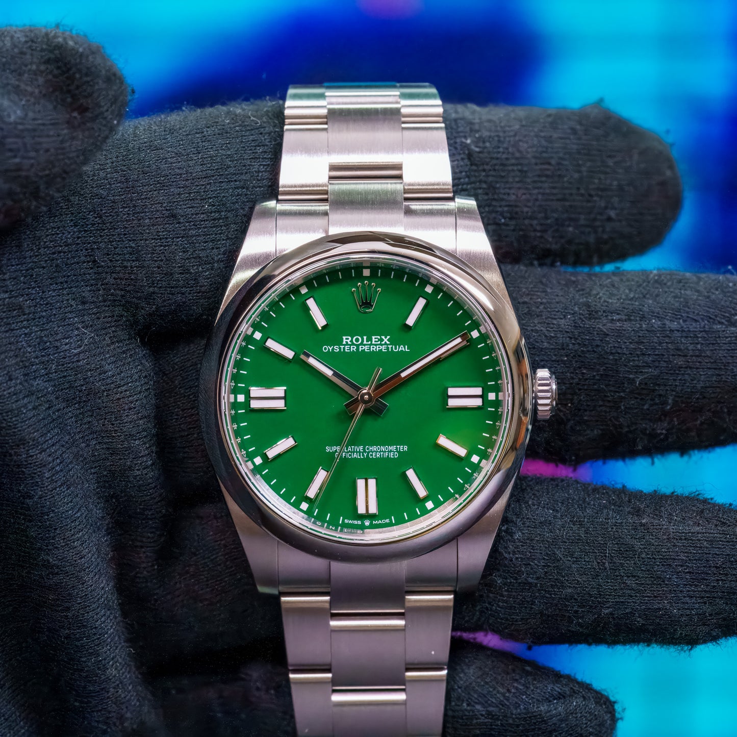 Rolex Oyster Perpetual Green Dial - 124300