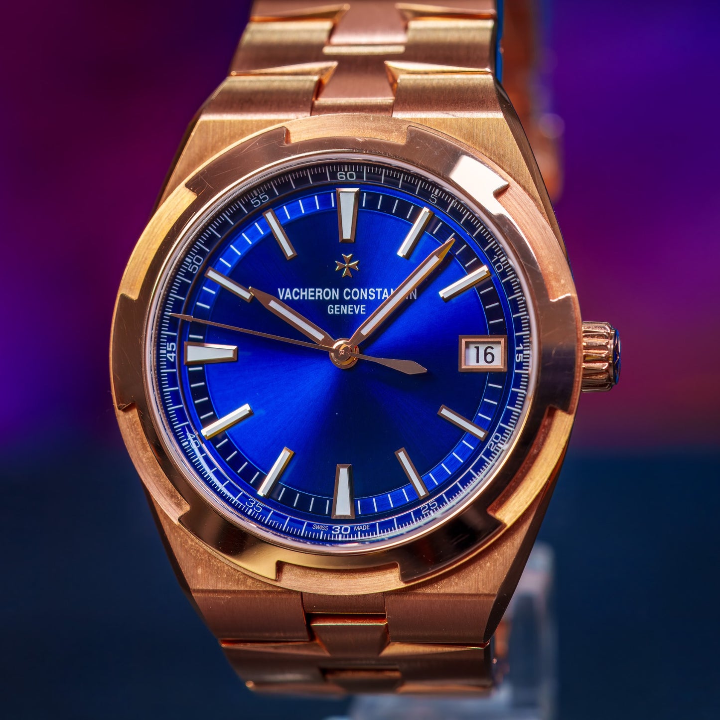 VC Overseas RG Blue Dial - 4520V/210R-B705